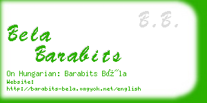 bela barabits business card